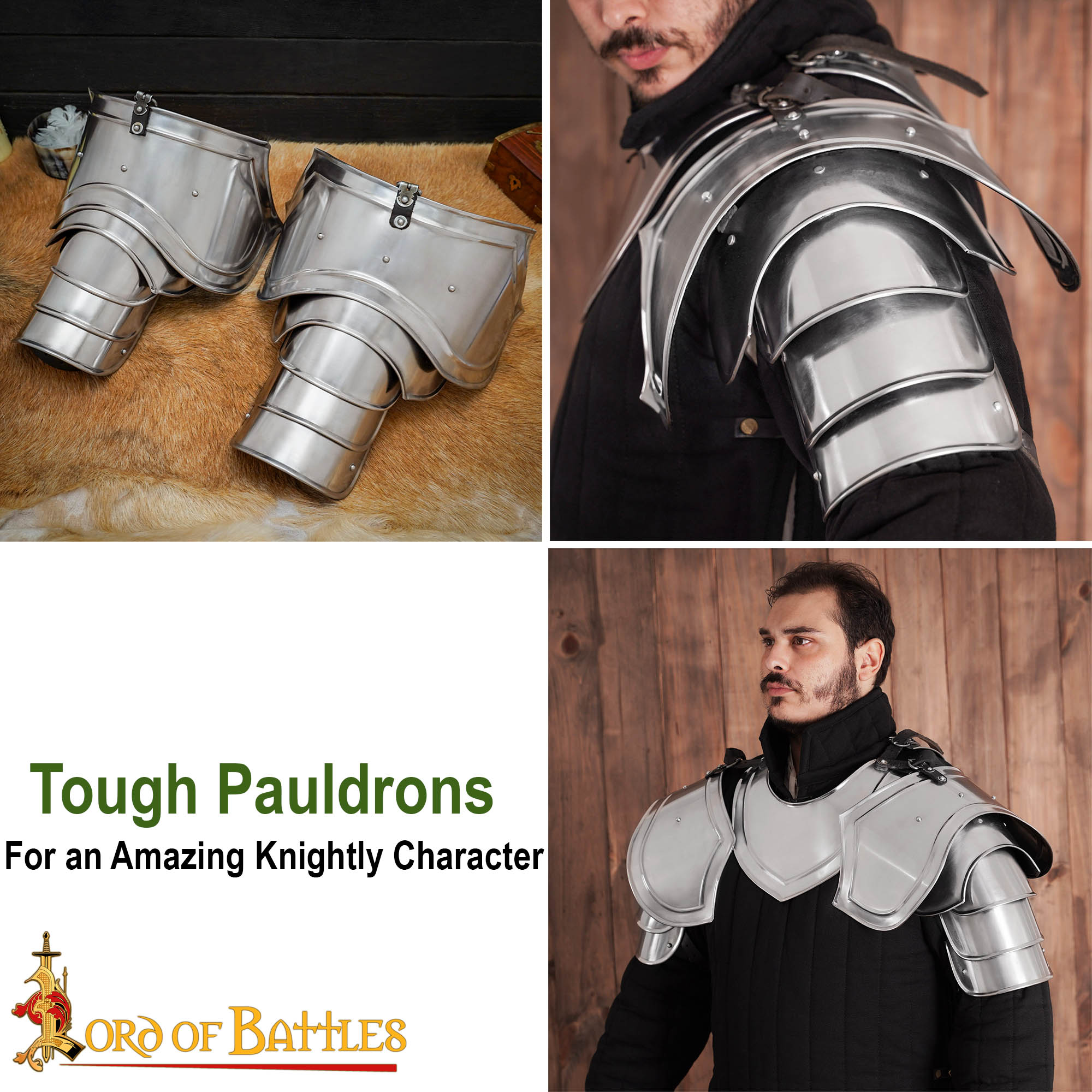 Medieval Pauldrons-9201 8 Knightly Pauldrons