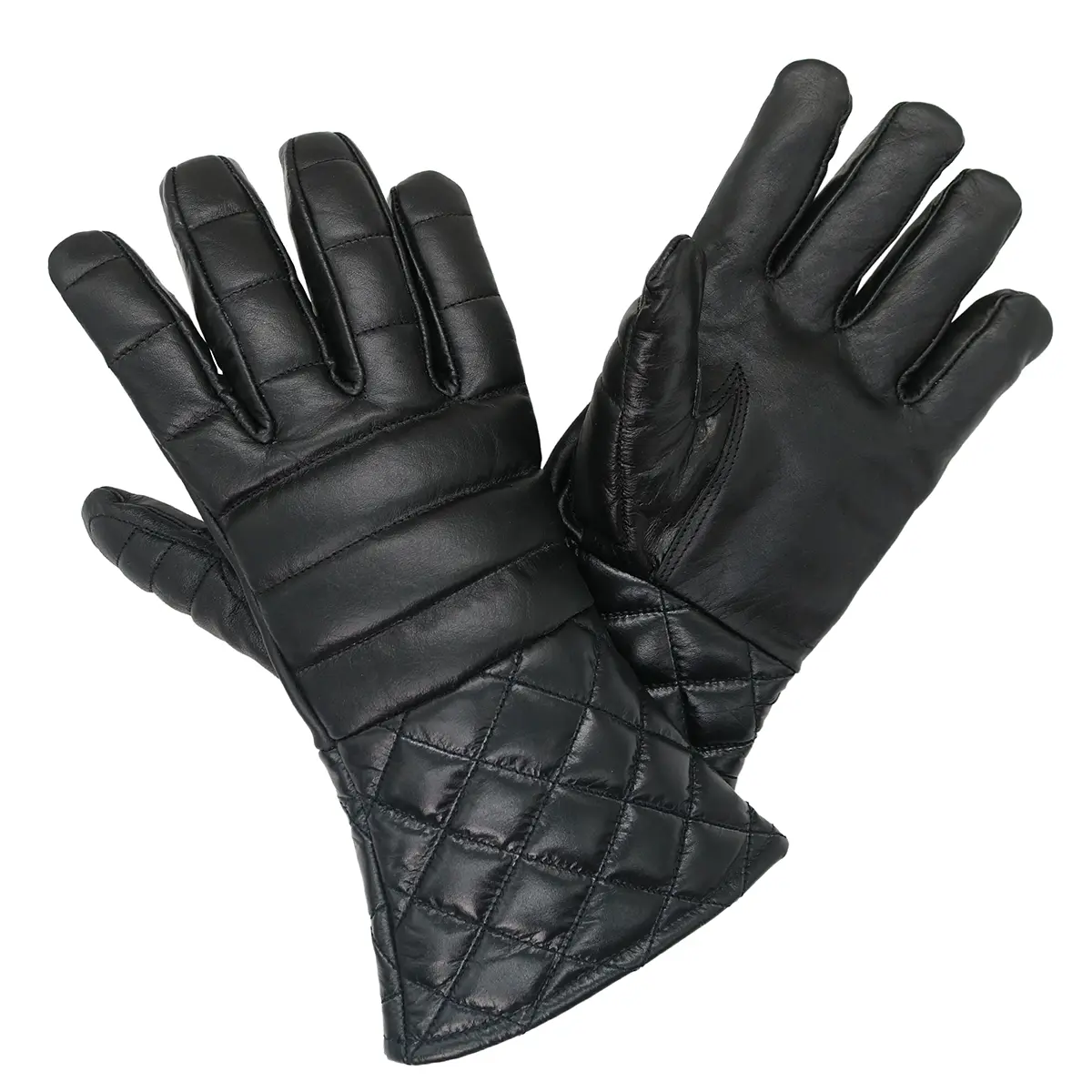 300831BK-Featured Padded Leather Gloves