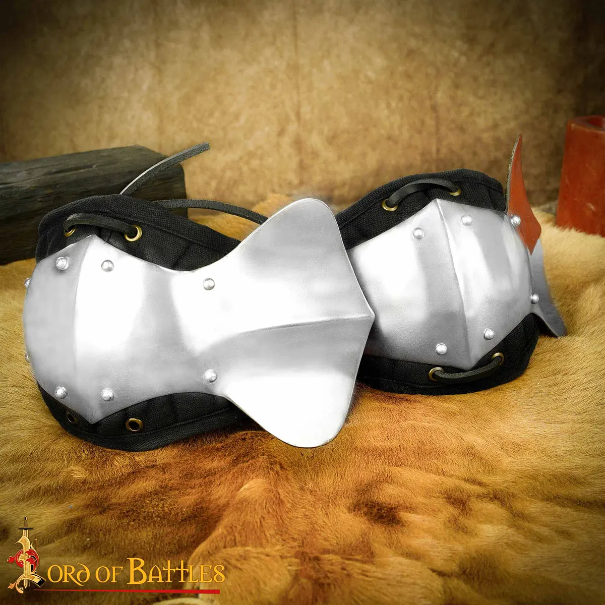 Medieval Knight Steel Couter with Padded Elbow - Image 2