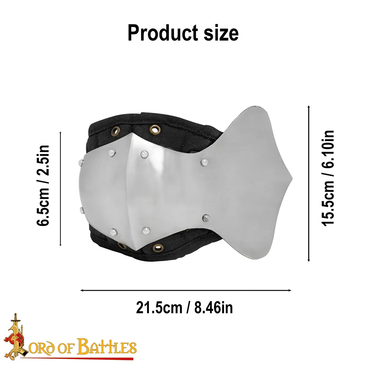 Medieval Knight Steel Couter with Padded Elbow - Image 3