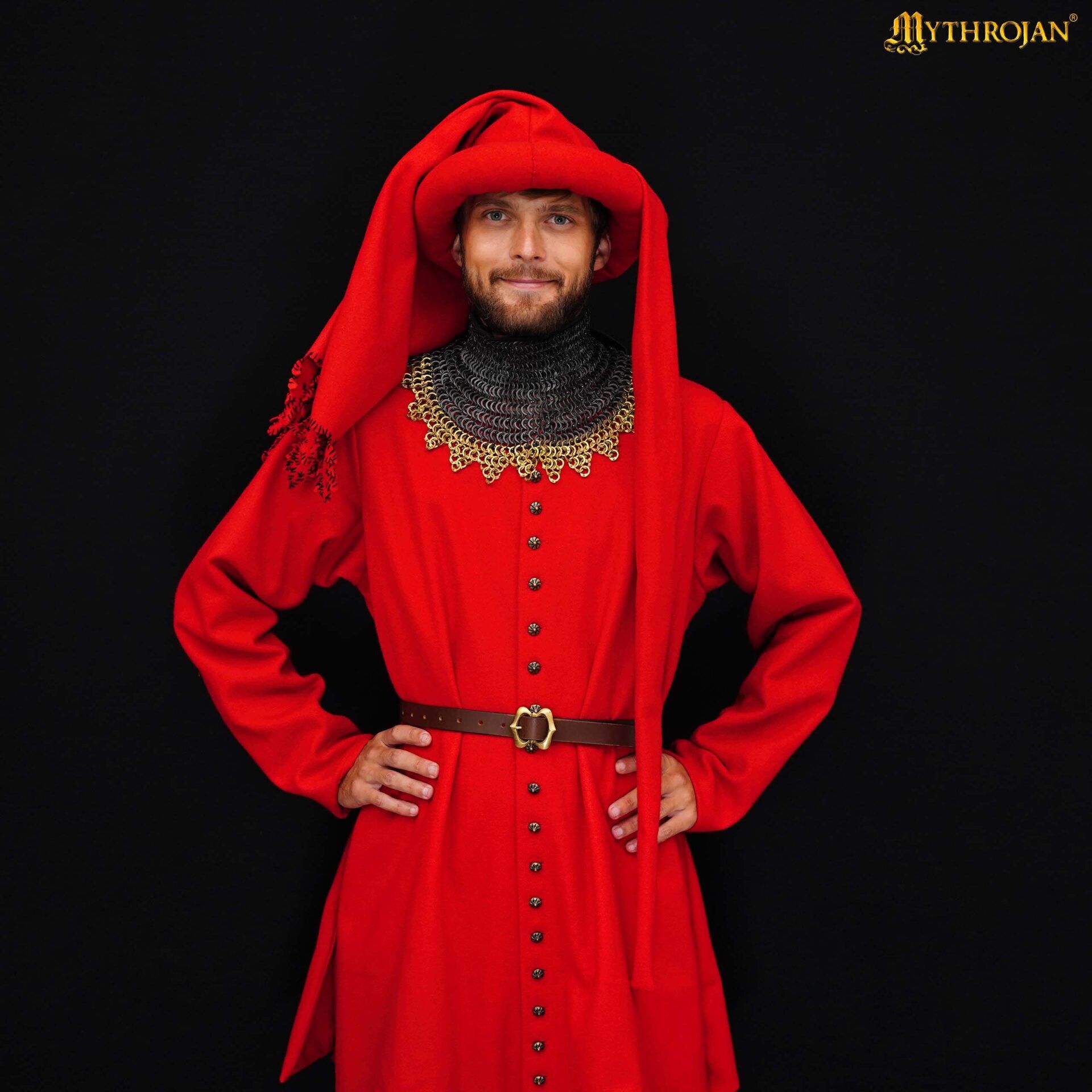 Late Medieval Houpelande Gown in Woolen-301071RD Houppelande