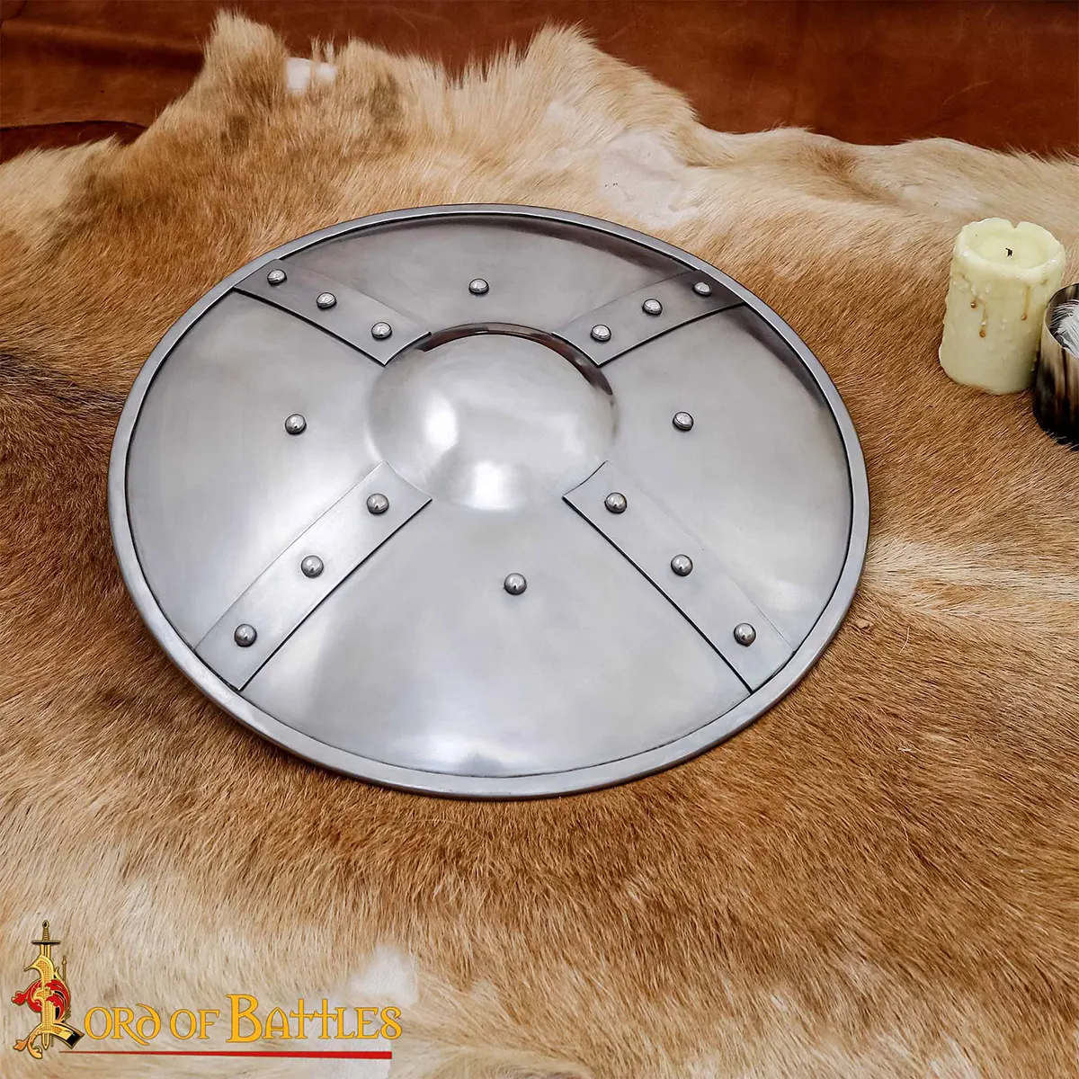Hand-Forged Medieval Steel Buckler – 14 Gauge Round Shield for Combat, LARP & Collectors - Image 7