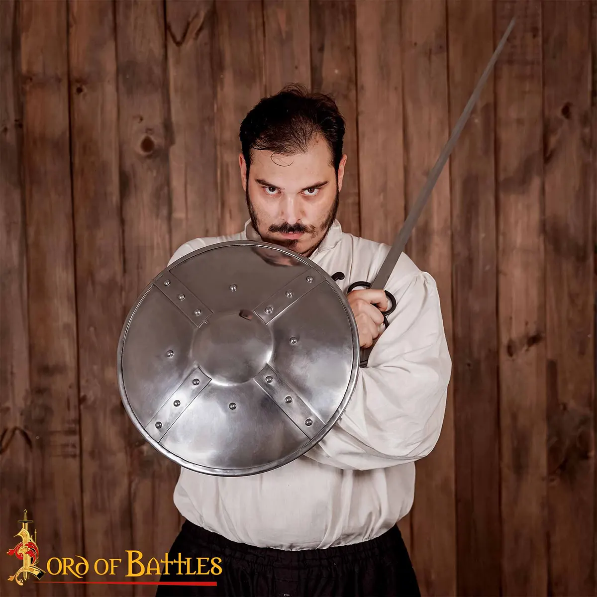 Hand-Forged Medieval Steel Buckler – 14 Gauge Round Shield for Combat, LARP & Collectors - Image 6