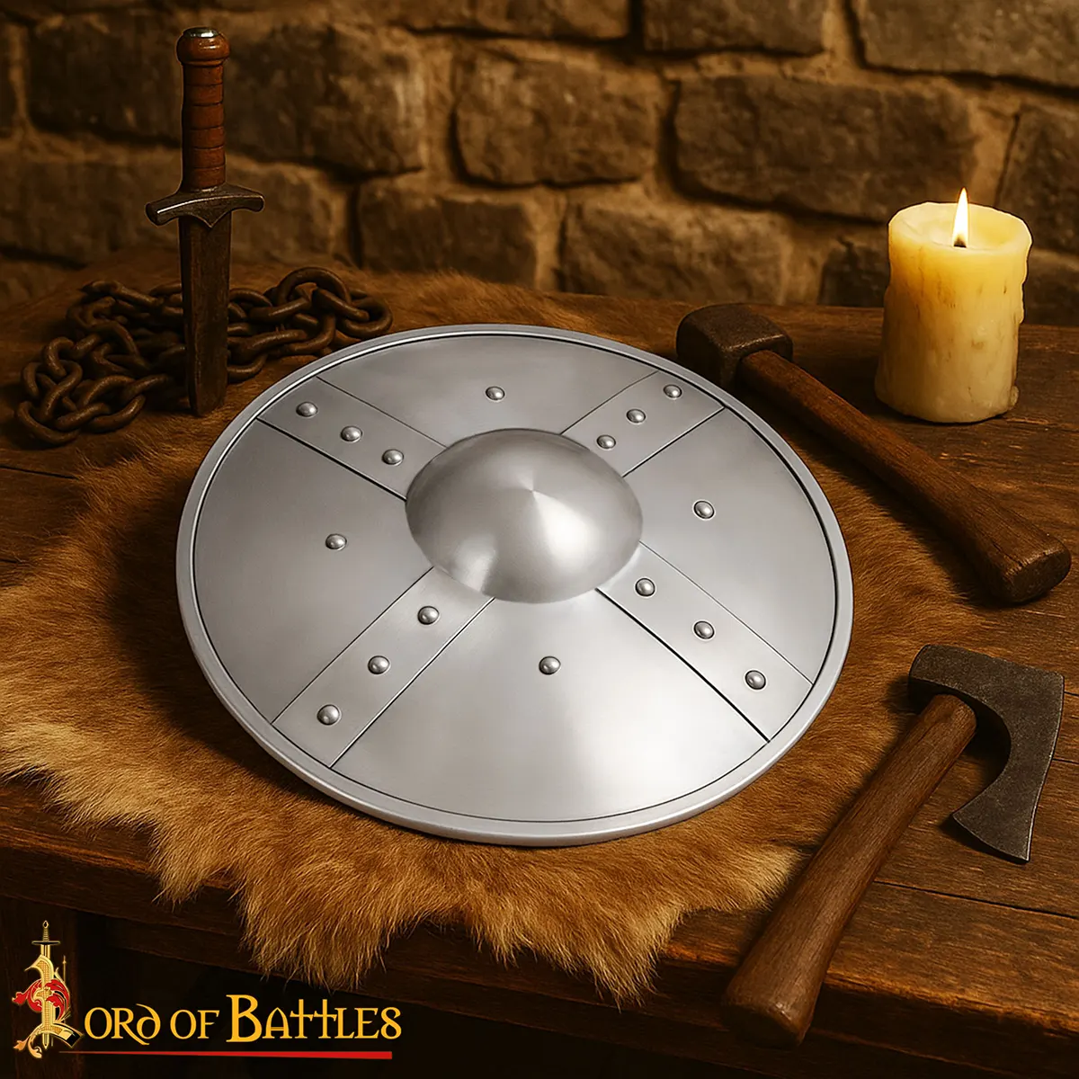 Hand-Forged Medieval Steel Buckler – 14 Gauge Round Shield for Combat, LARP & Collectors - Image 5