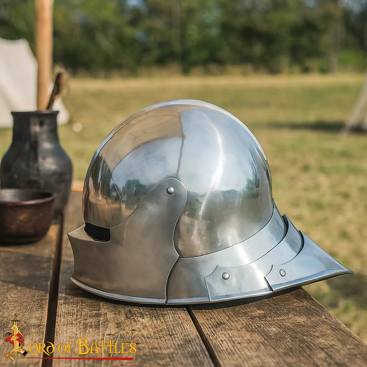 German Sallet Helmet With Visor - Image 9
