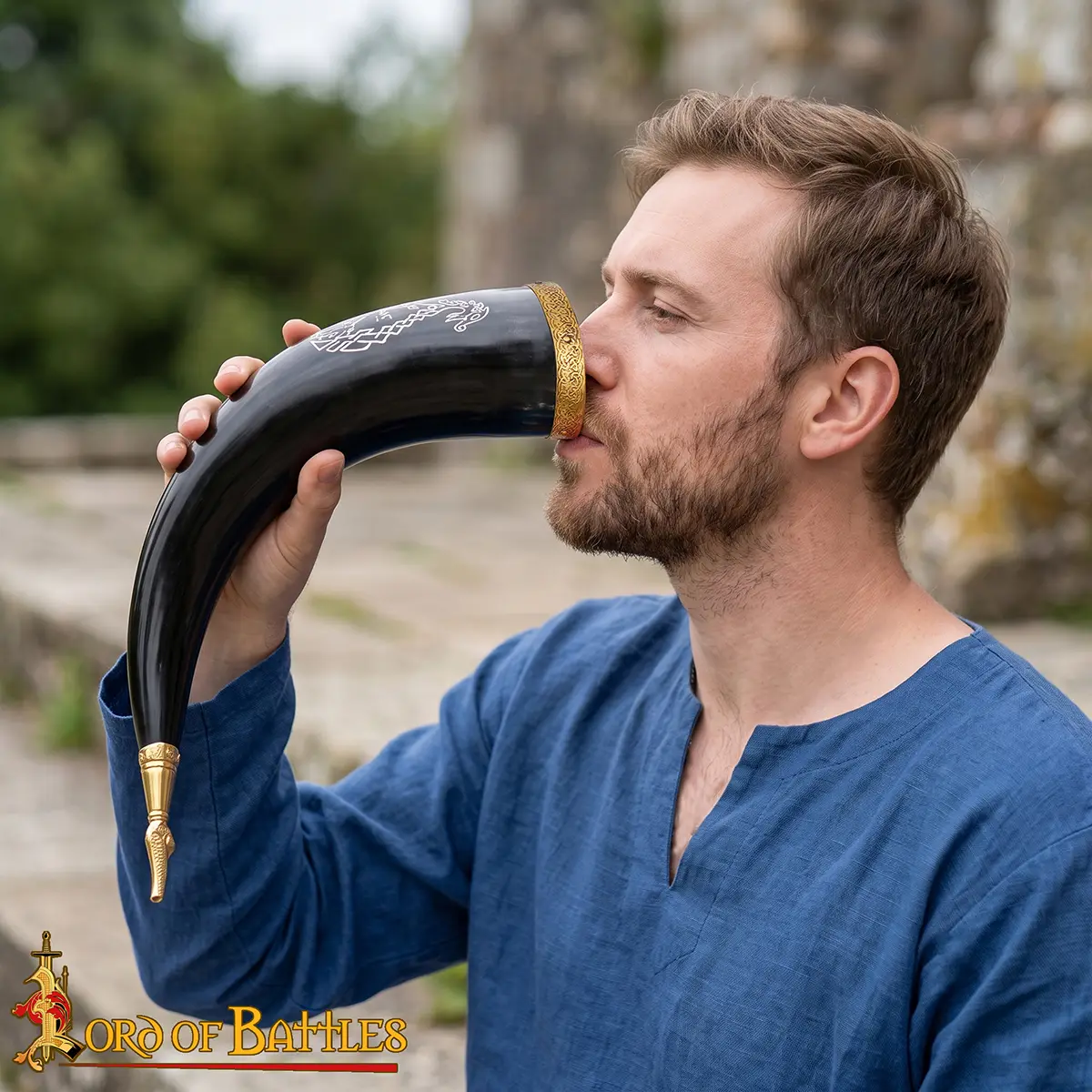Vegvísir & Jörmungandr Viking Drinking Horn - Image 5
