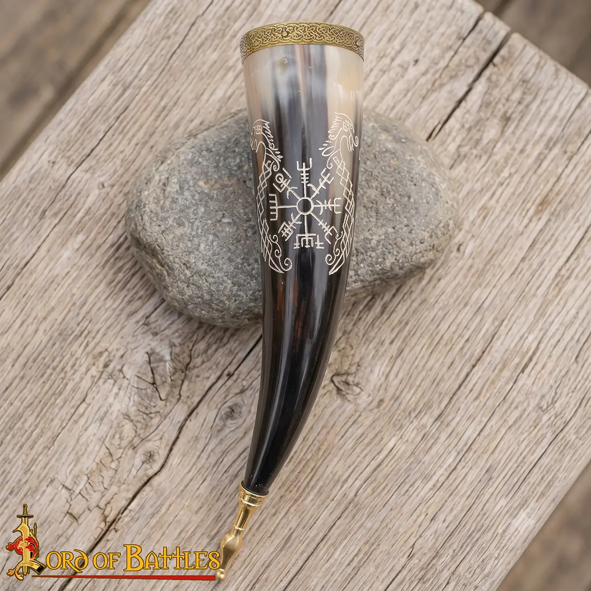 Vegvísir & Jörmungandr Viking Drinking Horn - Image 8