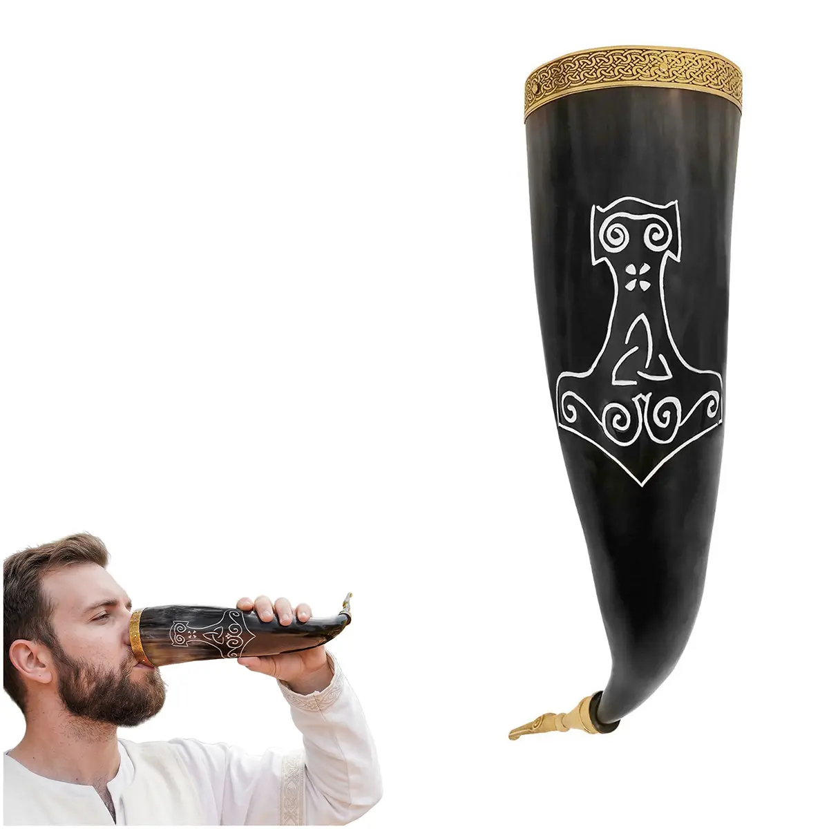 60607-Featured-Ai-1 Hammer of Thor Drinking Horn