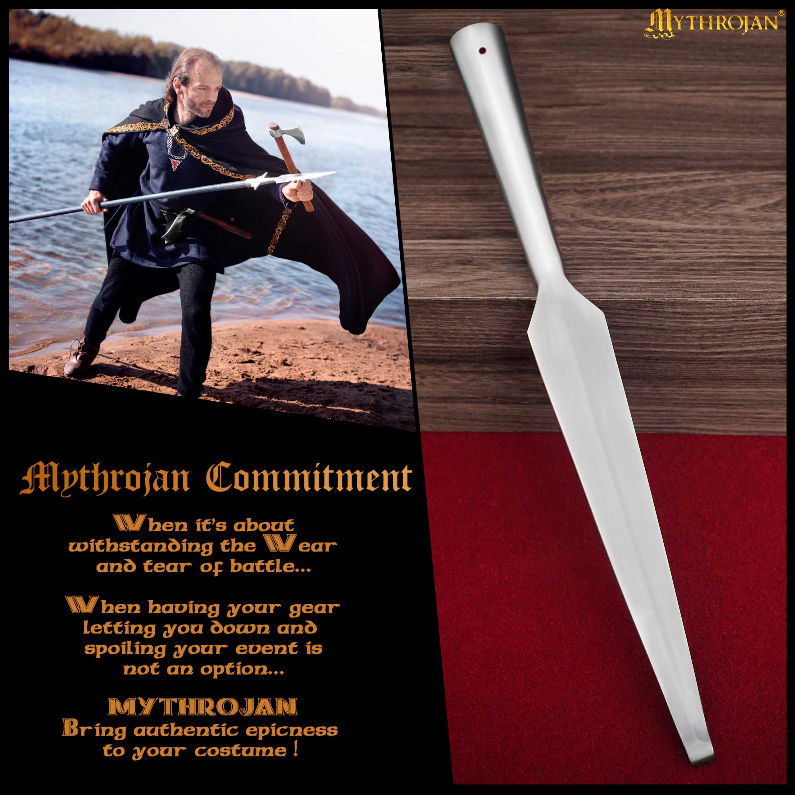 Mythrojan Medieval Spear Head Blunt Reenactment Battle SCA Viking Spearpoint Mythrojan Medieval Spear Head Blunt Reenactment Battle SCA Viking Spearpoint