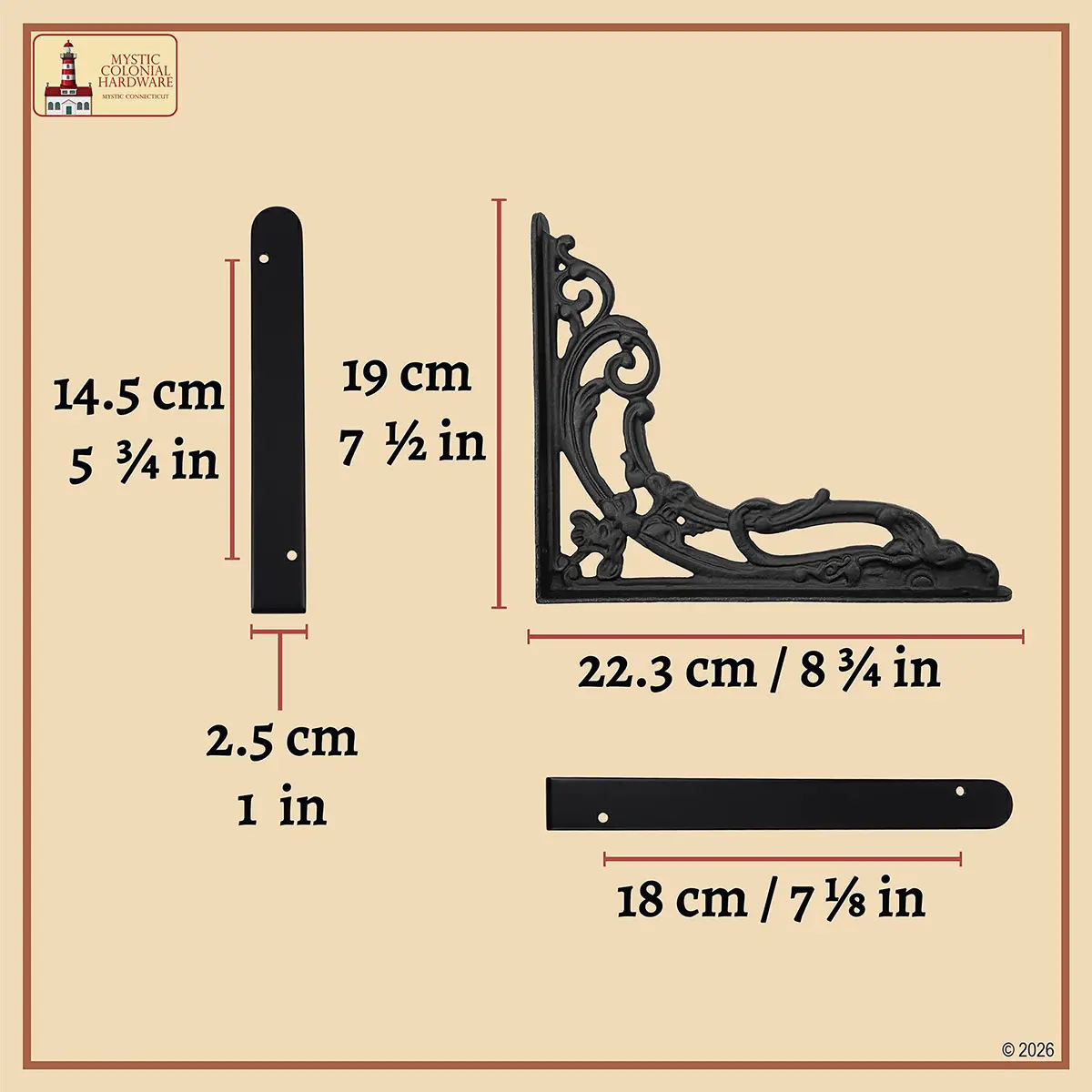 Cast Iron Scrollwork Shelf Brackets - Image 3