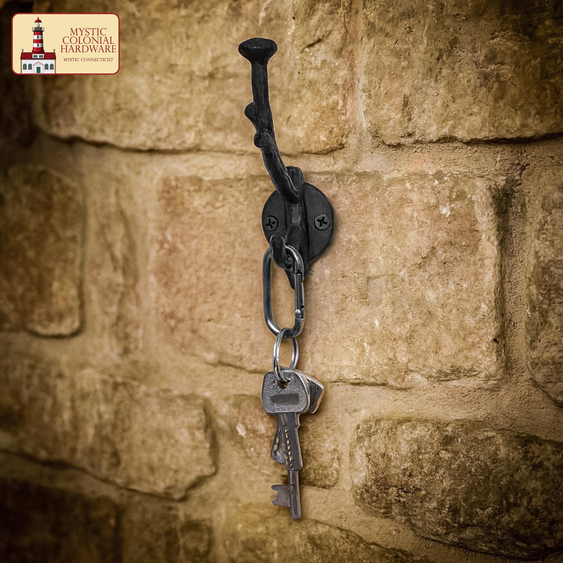 Rustic Cast Iron Wall Hooks, Heavy Duty Retro Utility Hooks - 500150OB-2SET 6 wall hook