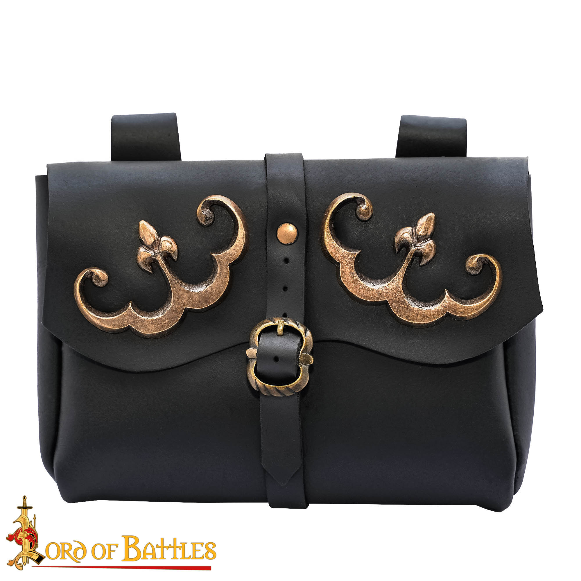 Medieval Leather Belt Pouch-26070BK 3 Leather Bag