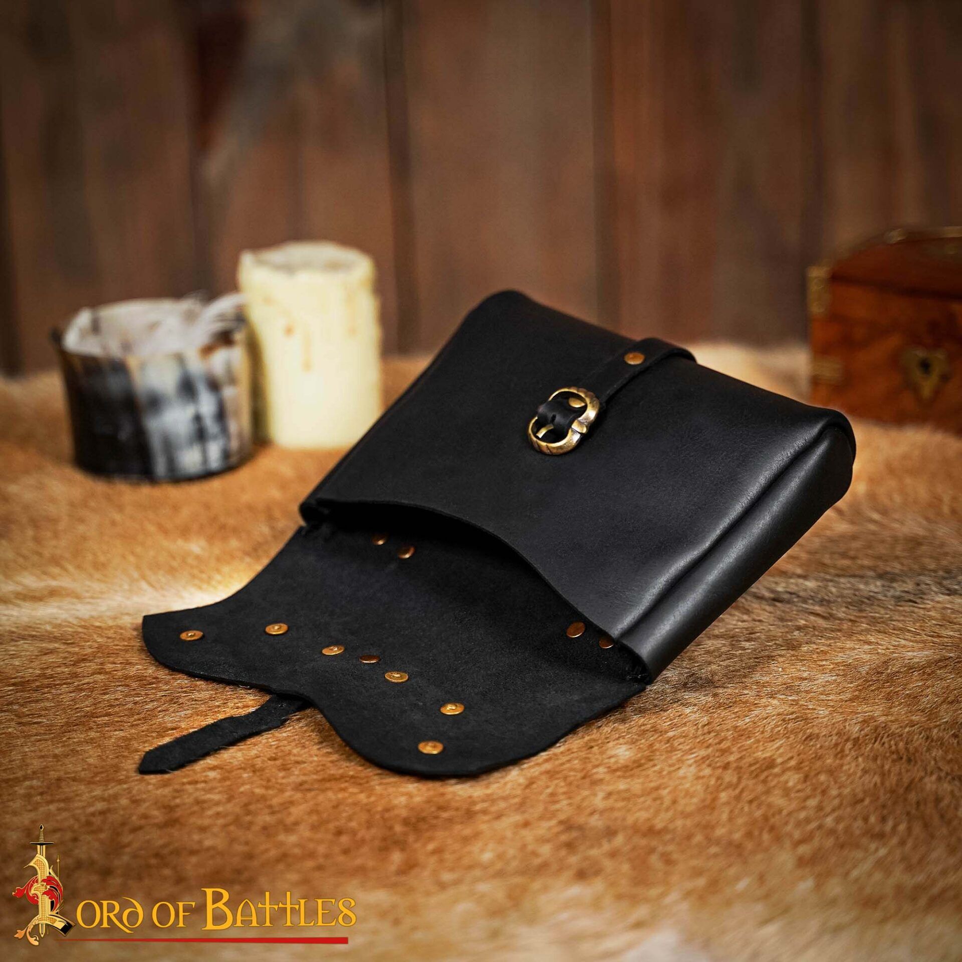 Medieval Leather Belt Pouch-26070BK 4 Leather Bag