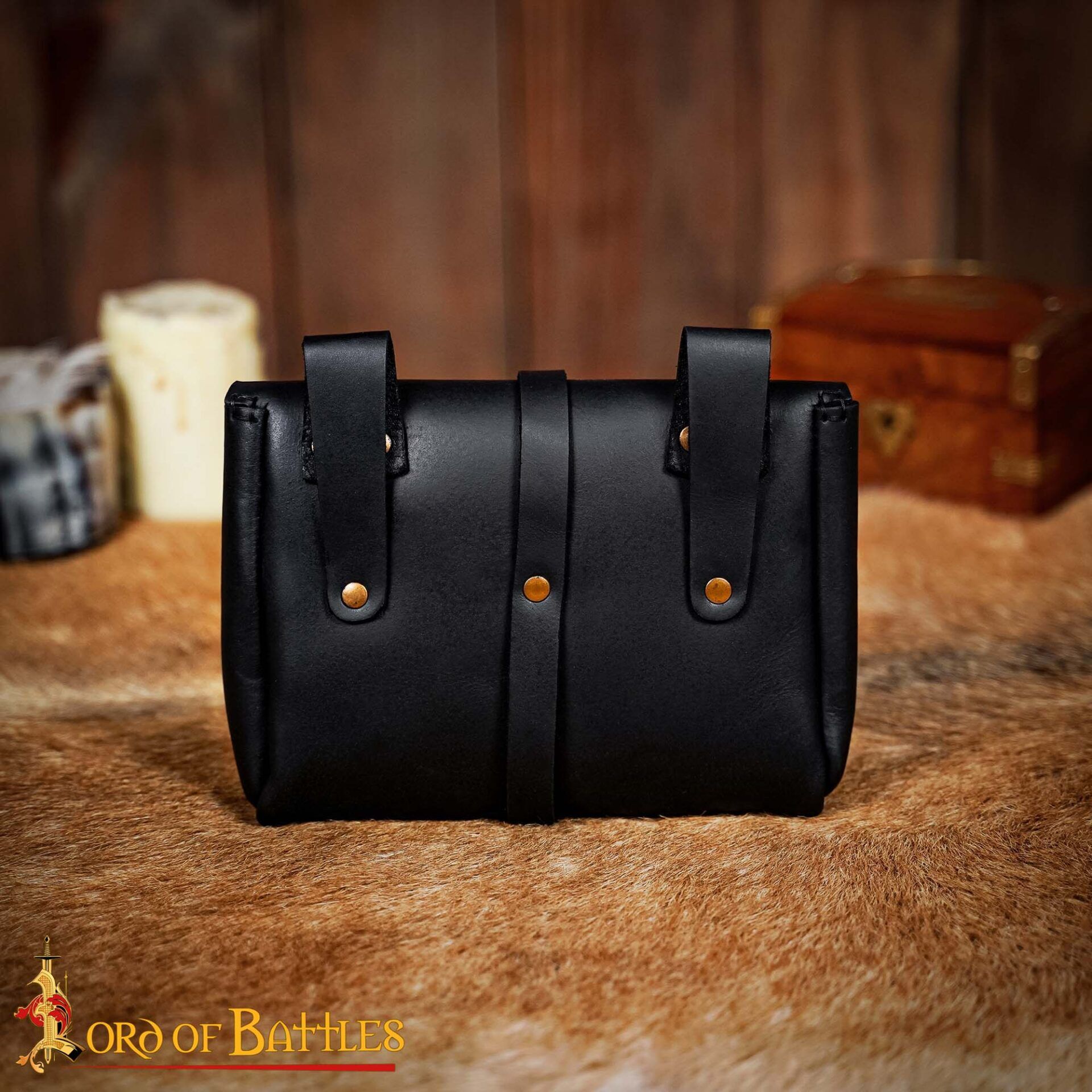Medieval Leather Belt Pouch-26070BK 5 Leather Bag