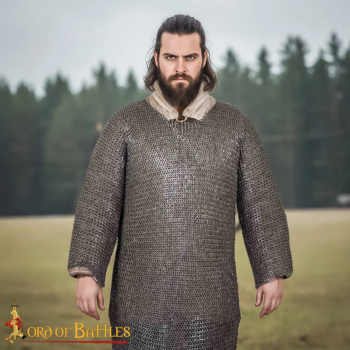 Half Sleeves Chainmail Haubergeon 9 mm Flat Ring Wedge Riveted Alternating - Image 2