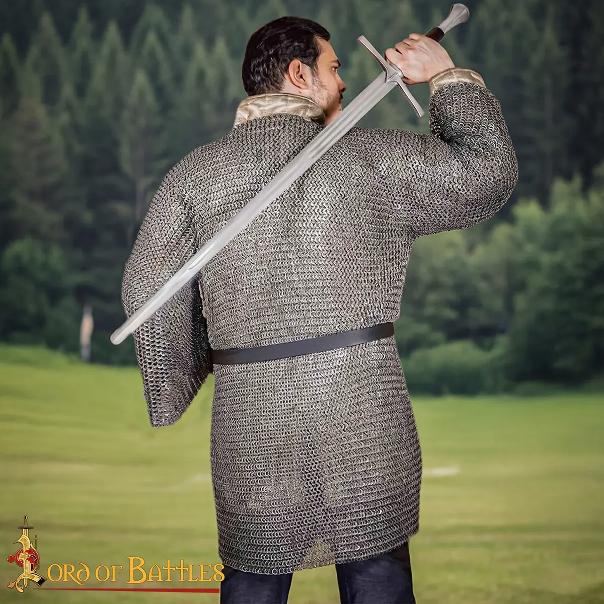 Half Sleeves Chainmail Haubergeon 9 mm Flat Ring Wedge Riveted Alternating - Image 4