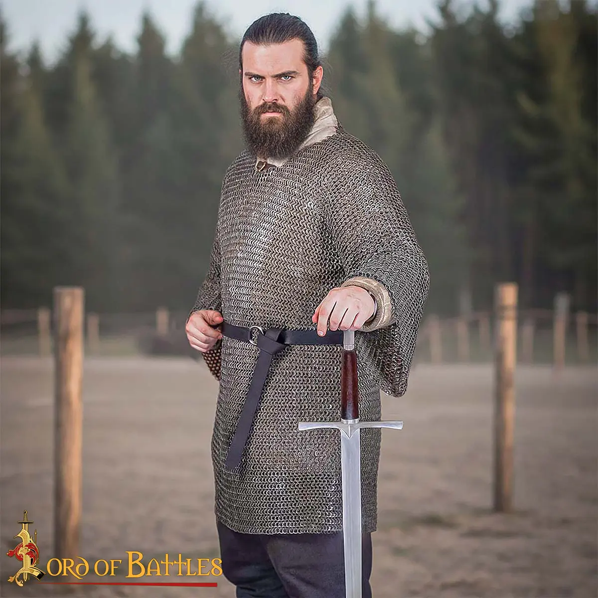 Half Sleeves Chainmail Haubergeon 9 mm Flat Ring Wedge Riveted Alternating - Image 7