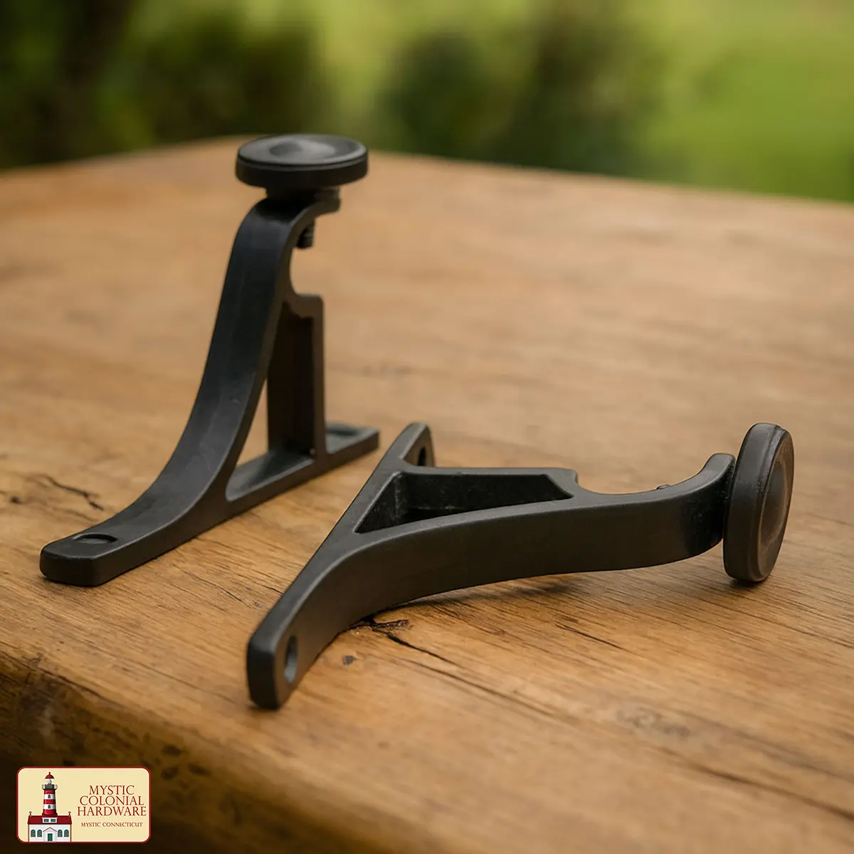 Heavy Duty Gothic Adjustable Curtain Rod Brackets – Black Vertical Wall Mount Drapery Rod Holders for Blinds and Windows - Image 15