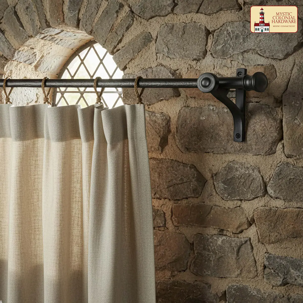 Heavy Duty Gothic Adjustable Curtain Rod Brackets – Black Vertical Wall Mount Drapery Rod Holders for Blinds and Windows - Image 2