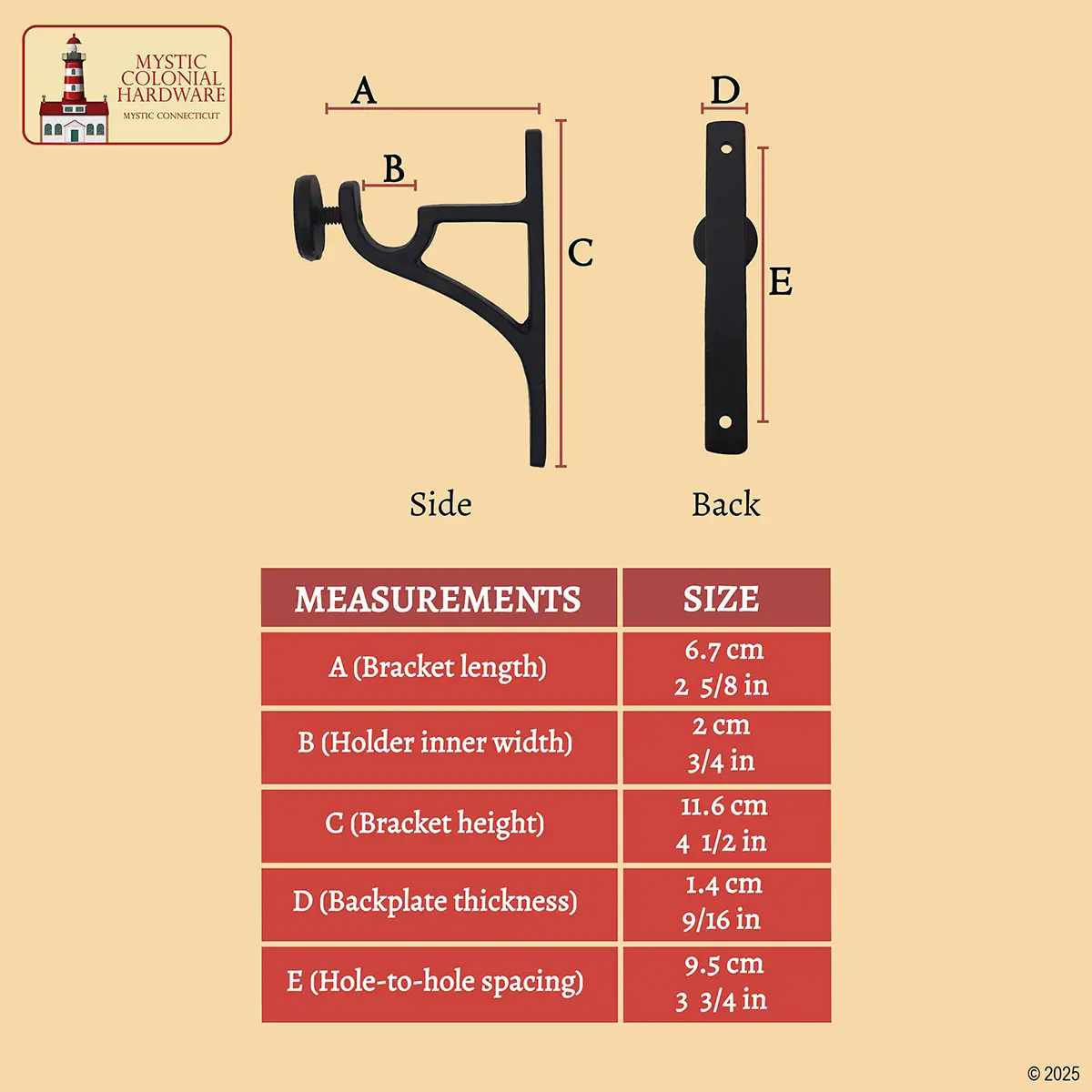 Heavy Duty Gothic Adjustable Curtain Rod Brackets – Black Vertical Wall Mount Drapery Rod Holders for Blinds and Windows - Image 3