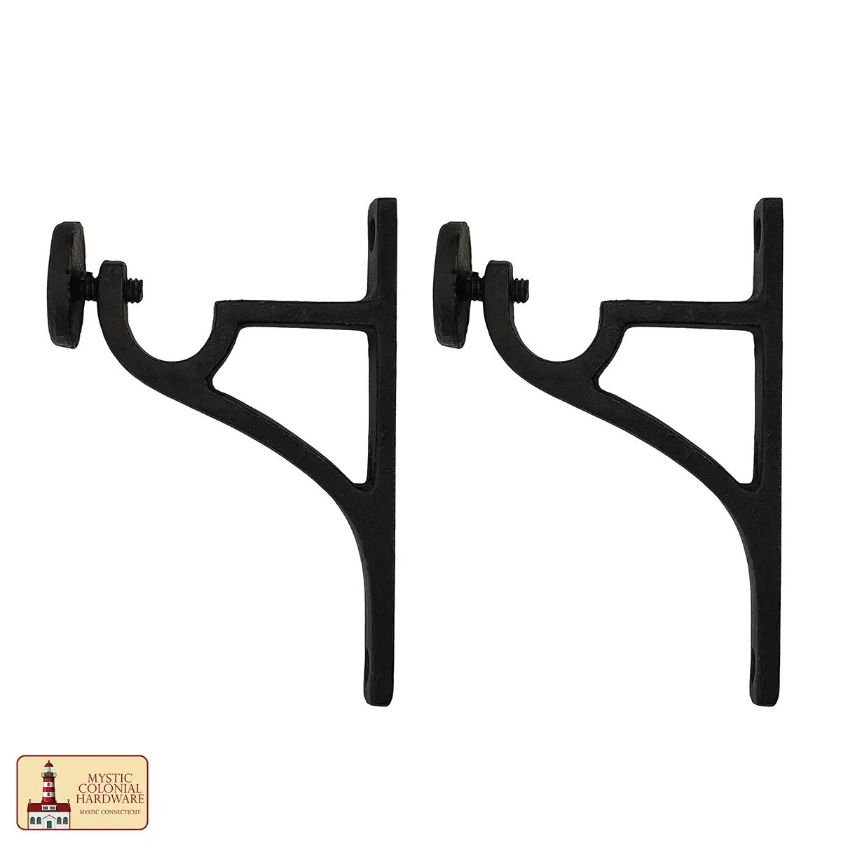 Heavy Duty Gothic Adjustable Curtain Rod Brackets – Black Vertical Wall Mount Drapery Rod Holders for Blinds and Windows - Image 4