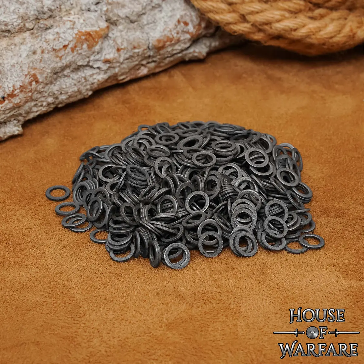 Loose Ring Mail Set – Flat Solid Rings, 6mm Inner Diameter, 18 Gauge Steel - Image 2