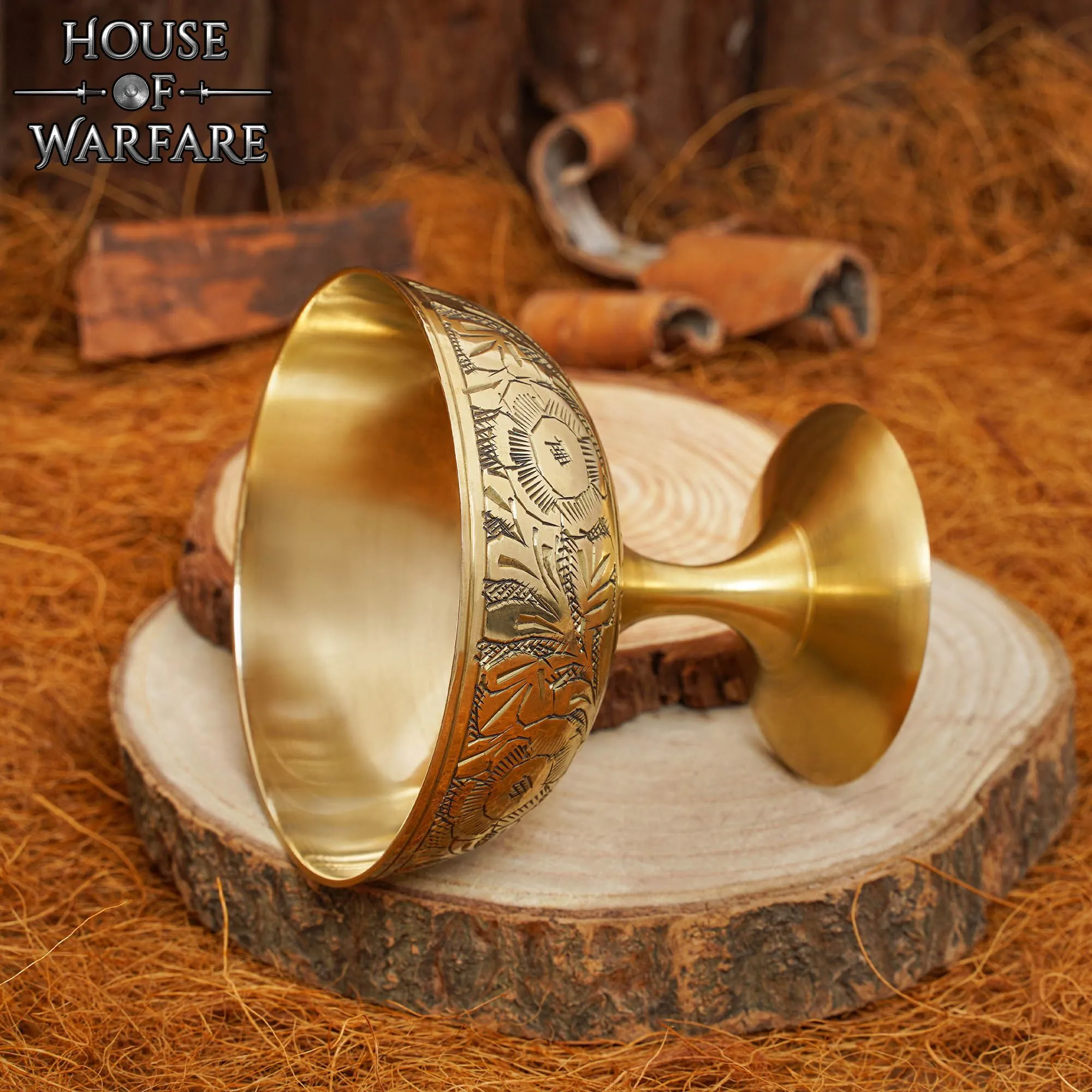 Medieval Goblet Vintage Brass Chalice Handcrafted Embossed Cup for Feasts & Home Décor-701388 4 Medieval Goblet