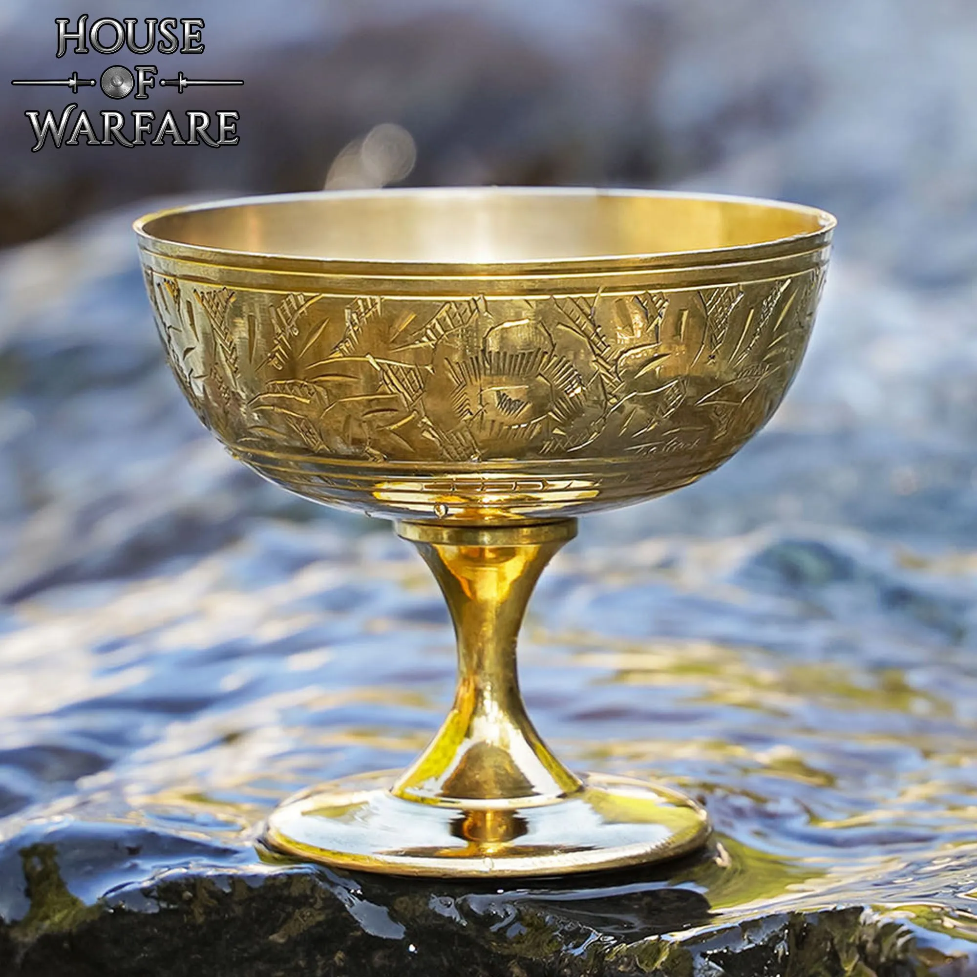 Medieval Goblet Vintage Brass Chalice Handcrafted Embossed Cup for Feasts & Home Décor-701388 Medieval Goblet