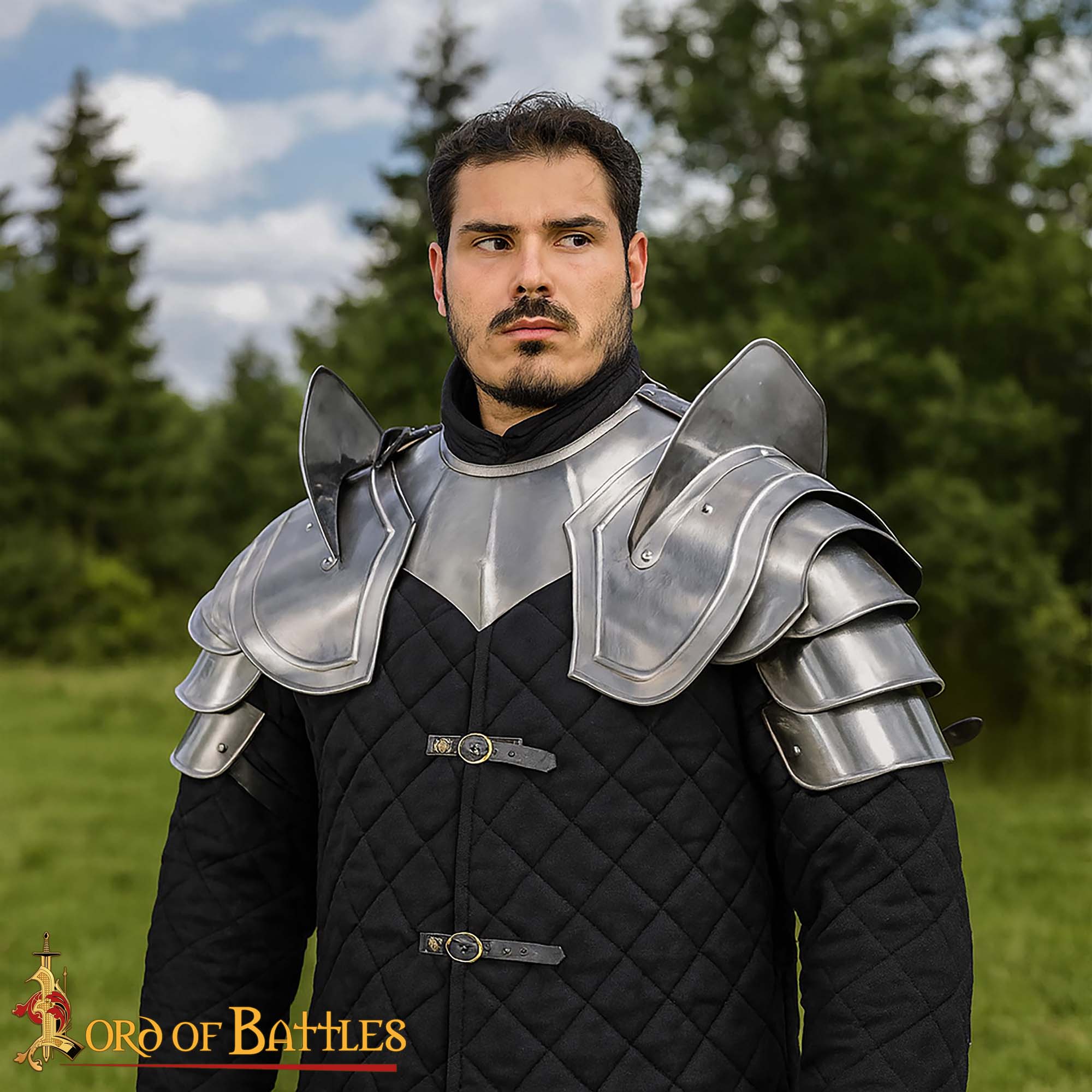 Medieval Fantasy Steel Pauldrons-9202P 5 Steel Pauldrons