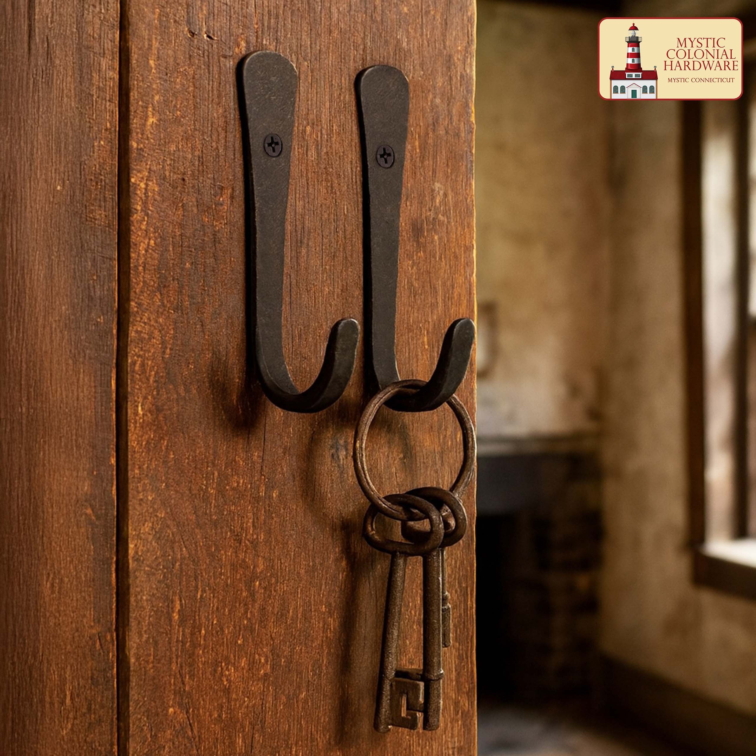 Rustic Forged Iron Wall Hooks - 500267-2SET 1 gothic wall hook