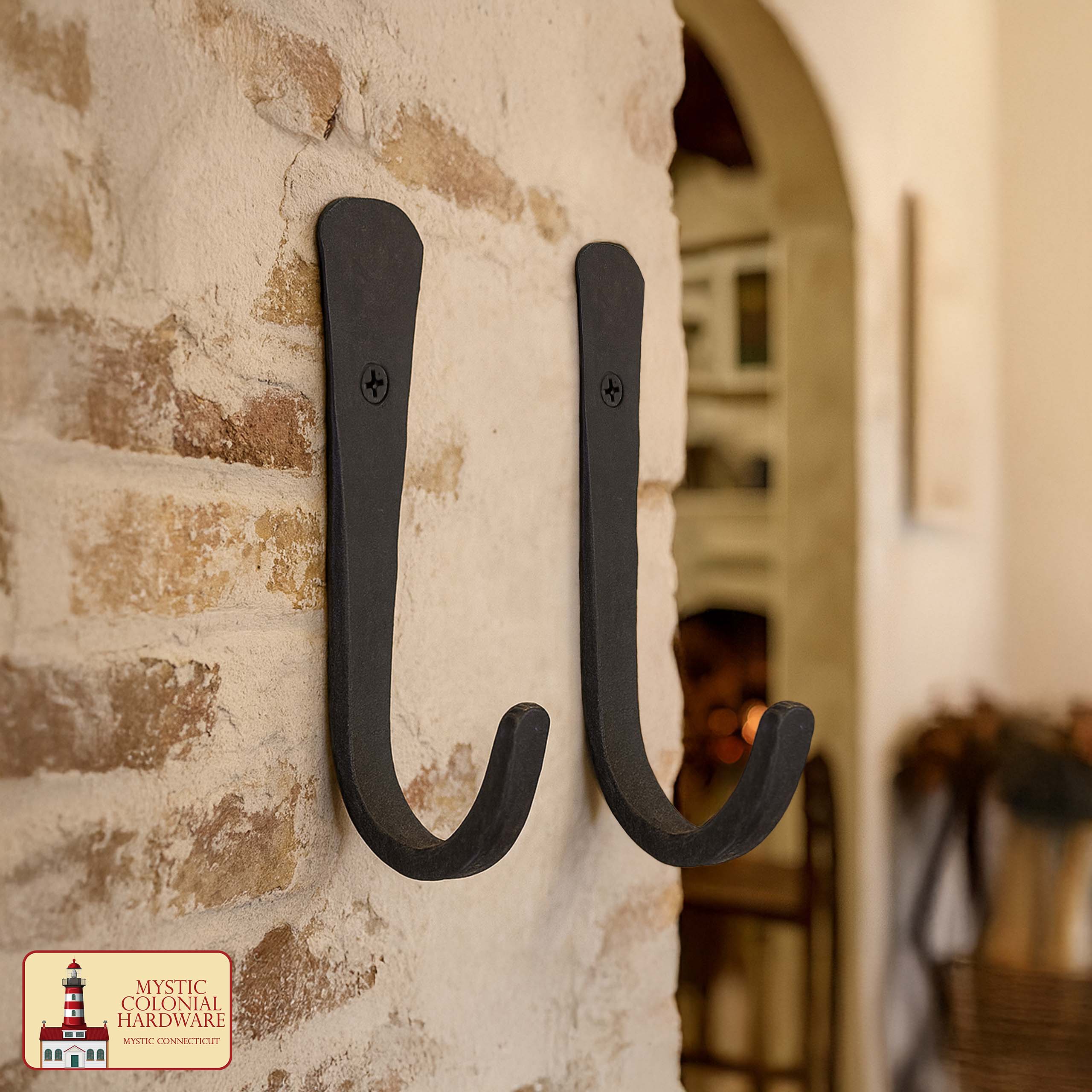 Rustic Forged Iron Wall Hooks - 500267-2SET gothic wall hook