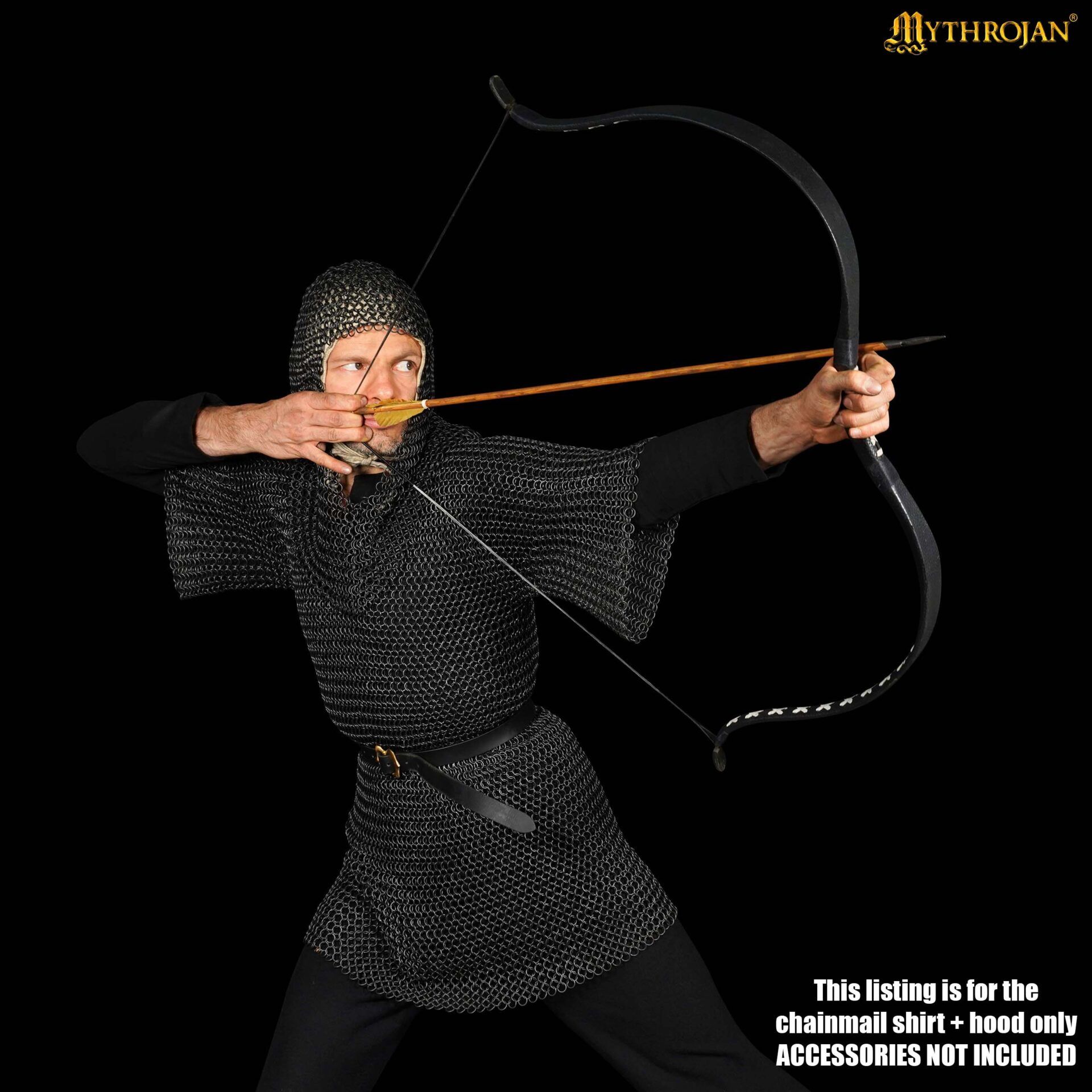 Medieval Chainmail Shirts With Coifs-300044BK 4 Chainmail Shirt with Coif