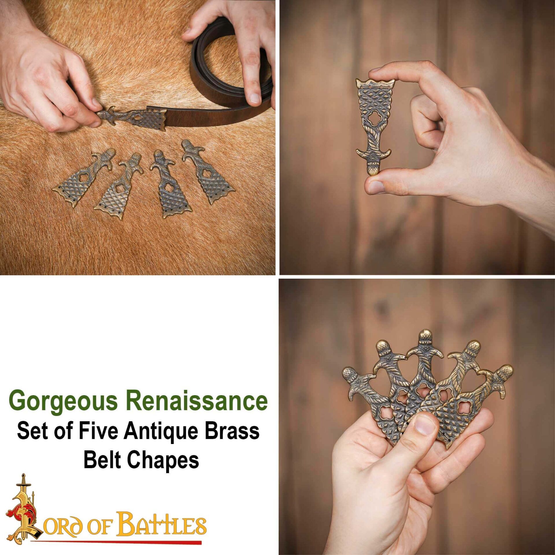 25948-5pcs pattern 2 Renaissance Belt End