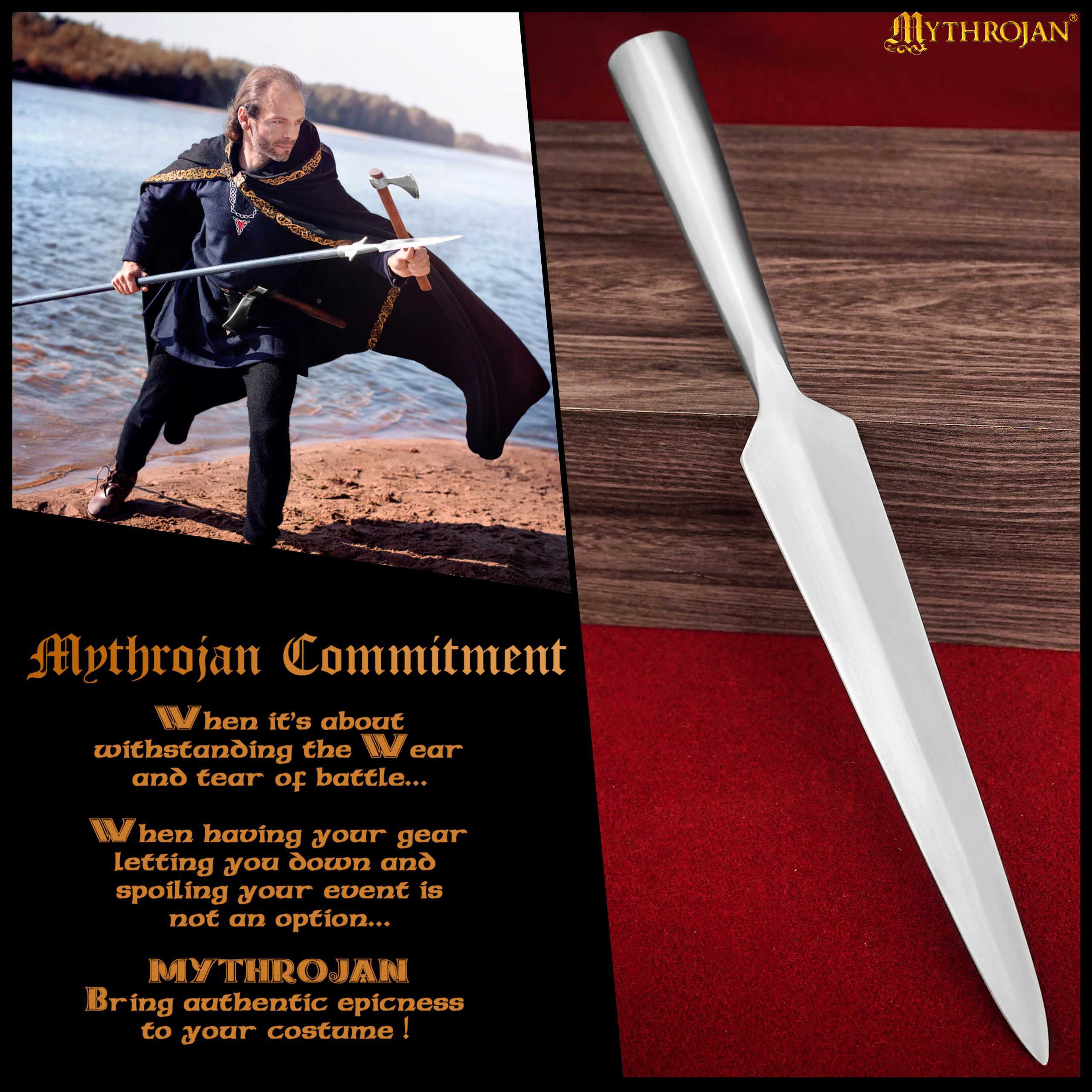 MYTHROJAN MEDIEVAL SPEARHEAD SHARP reenactment battle SCA Viking spearpoint MYTHROJAN MEDIEVAL SPEARHEAD SHARP reenactment battle SCA Viking spearpoint