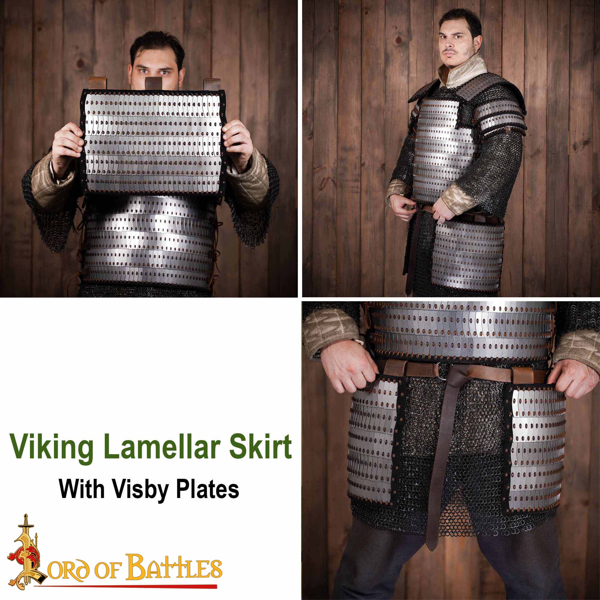 Viking Lamellar Steel Tassets-60660SS20 7 Viking lamellar skirt with Visby Plaques