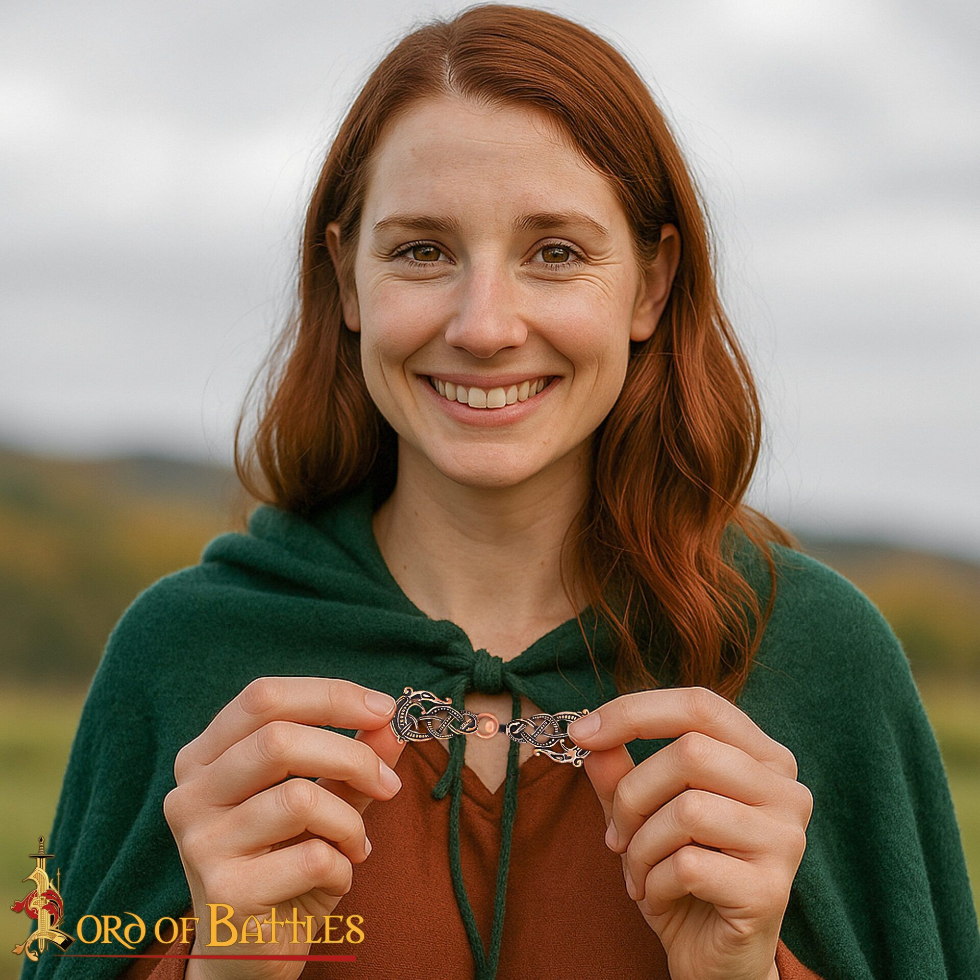 9th–10th Century Viking Antique Bronze Hook and Eye Cloak Clasp – Norse Knotwork Fastener for Historical Reenactment Garments-26424BZAT 5 Viking Bronze Clasp