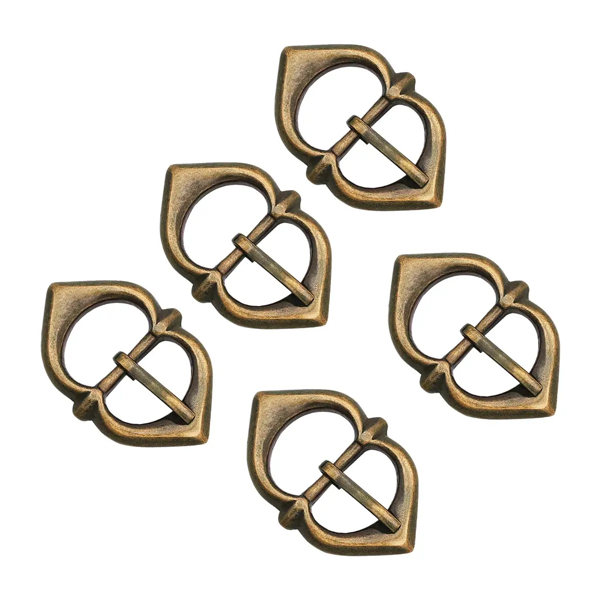 8901A-5pcs-Featured Diamond-Loop Medieval Belt Buckles