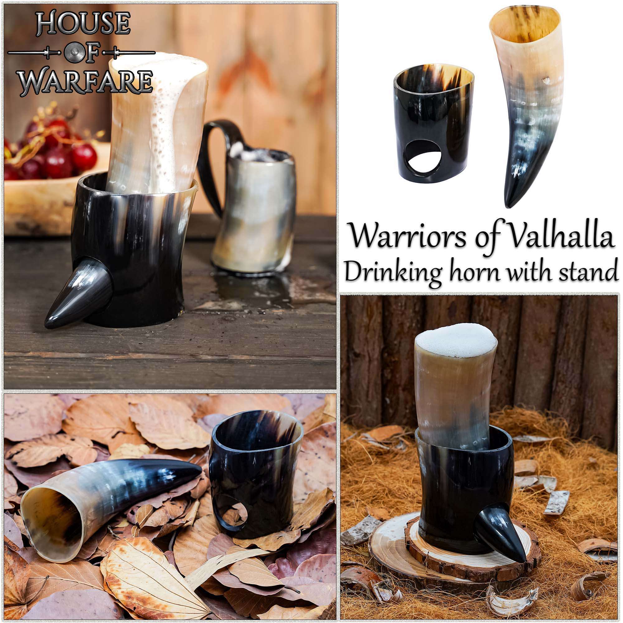Norse Ox Horn Drinking Horn with Stand – Polished Natural Horn, Mead Ale Vessel - Image 7