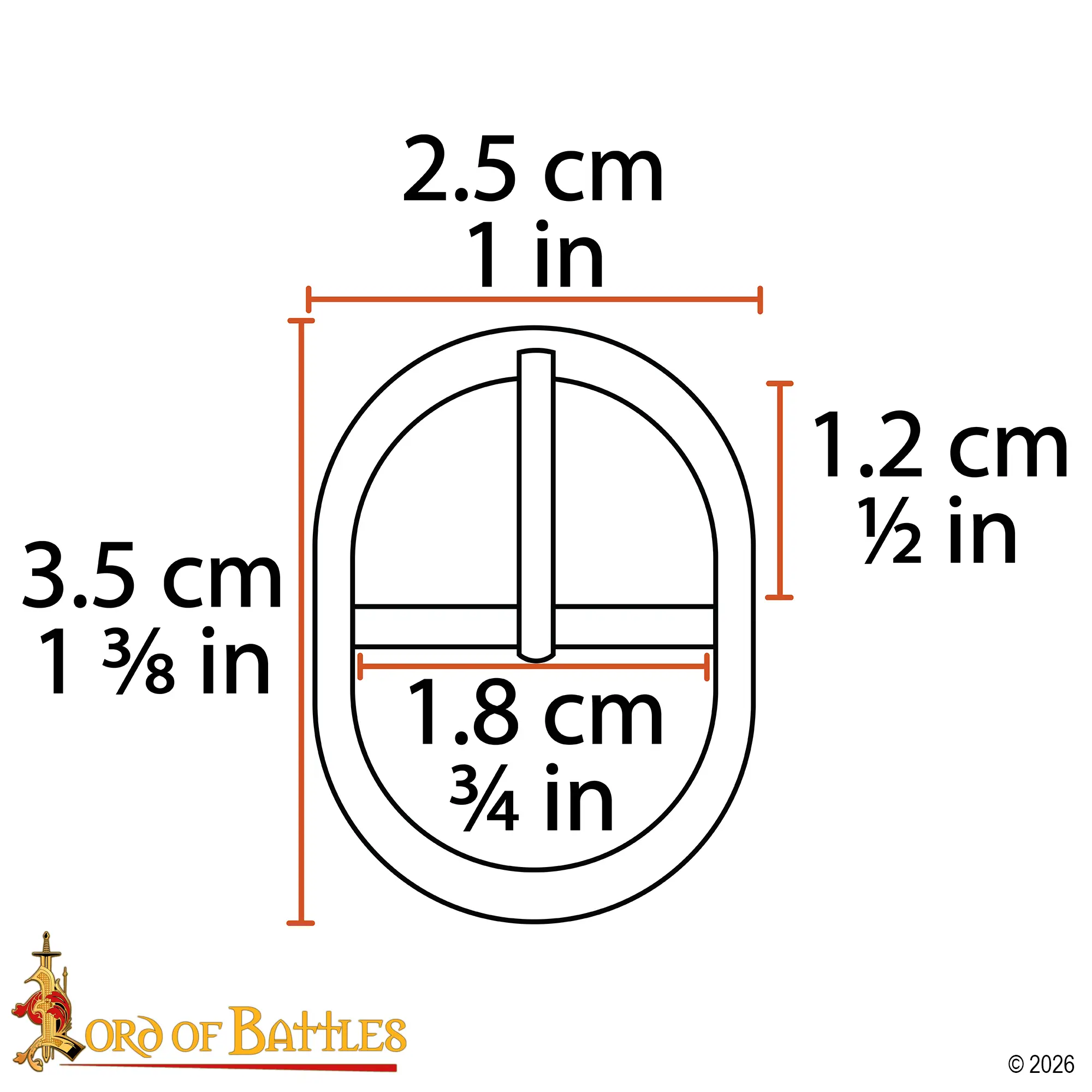 Medieval Oval Solid Brass Leather Craft Buckle - Image 3