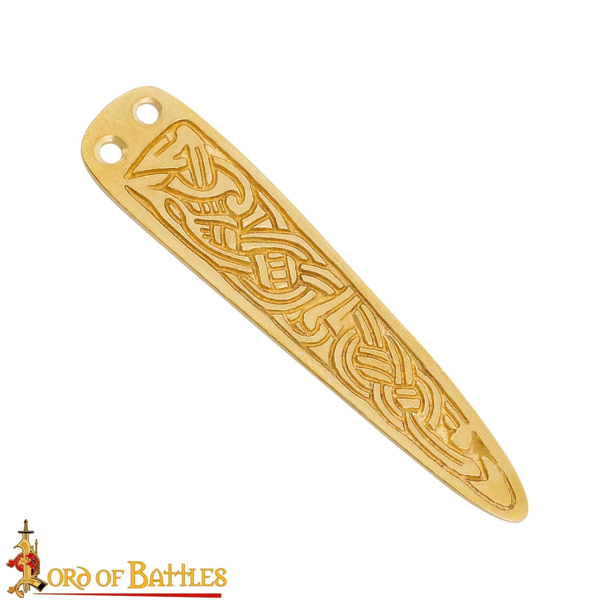 25338_1 Celtic Knotwork Brass Belt Chape