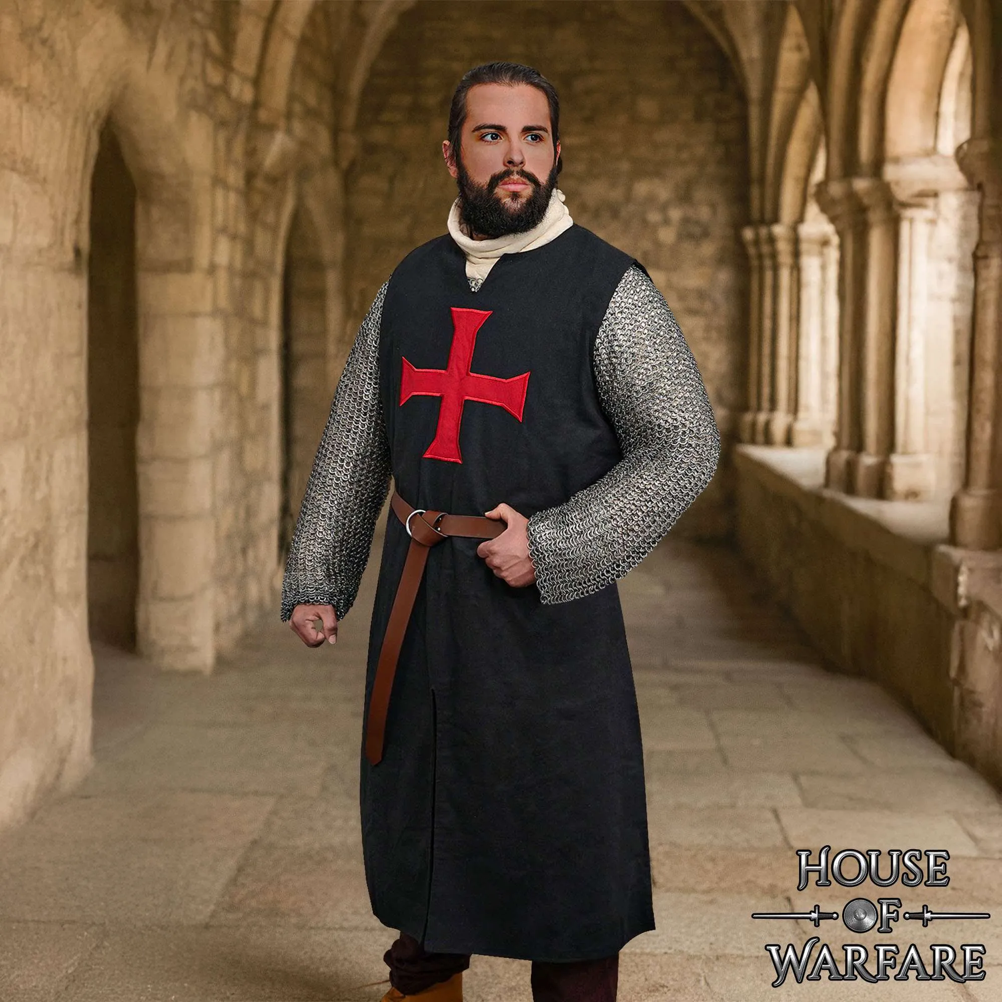 Sleeveless Knight Templar Tunic Recycled Cotton - Image 4
