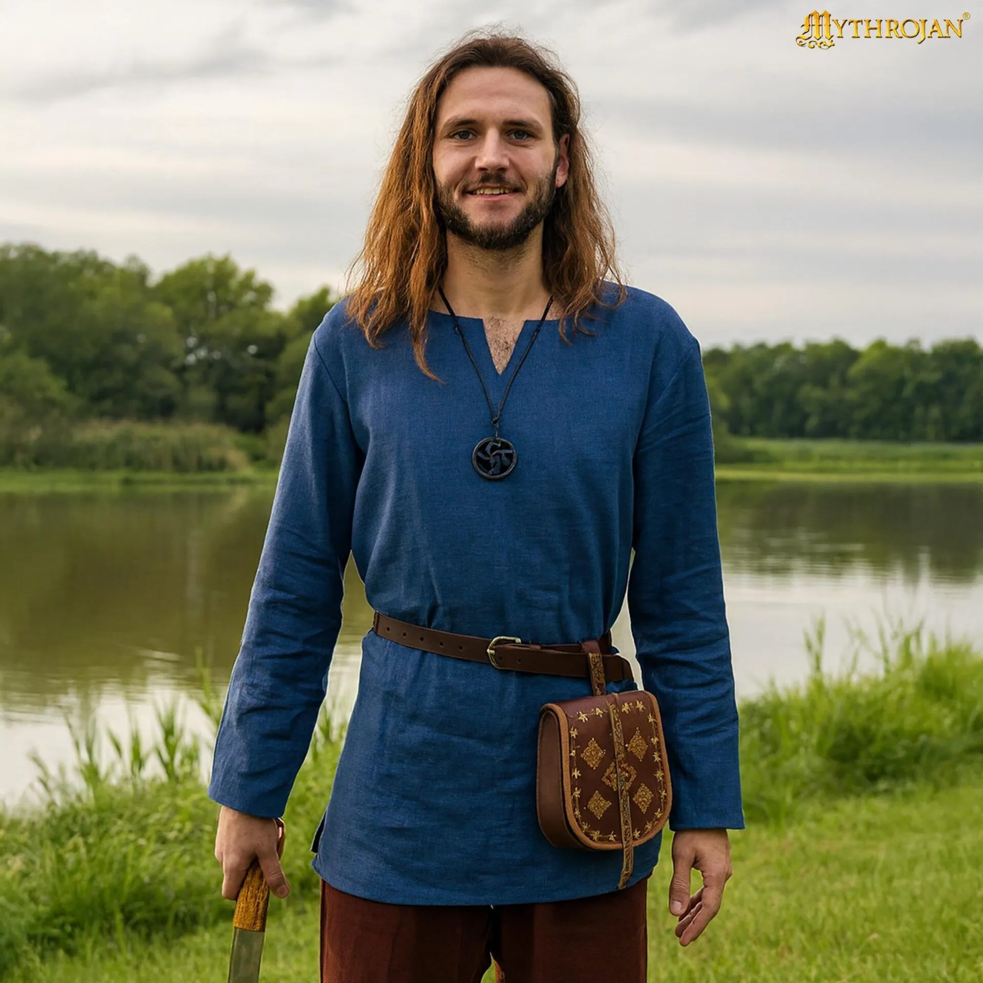 Sigrid Viking Tunic, Linen Short Medieval Tunic - 301086BL Short Medieval Tunic