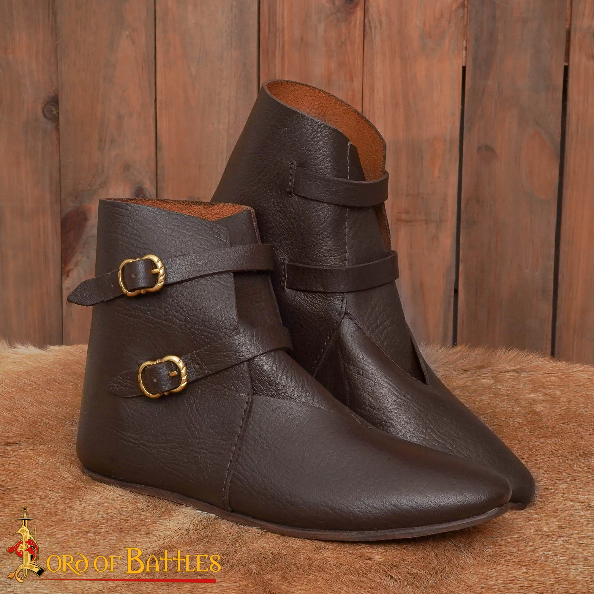 Medieval Leather Ankle Boots-26461BR Medieval Leather Ankle Boots