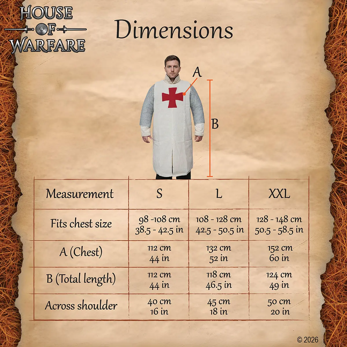 Recycled Cotton Templar Knight Tabard - Image 3
