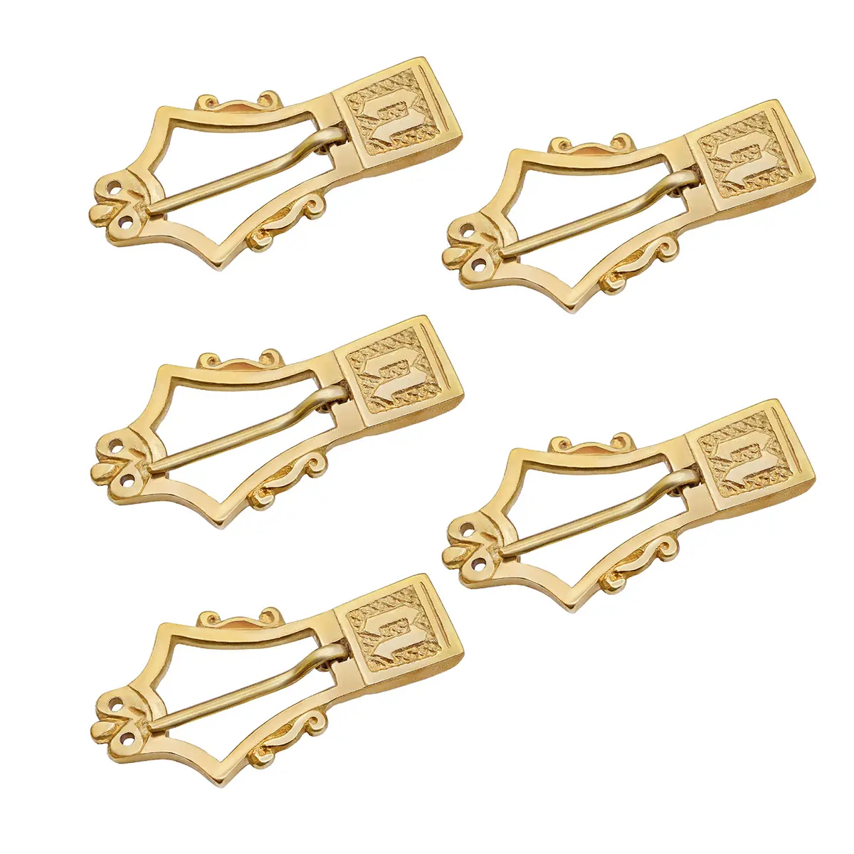 8922-5pcs (1) brass lyre shaped buckle