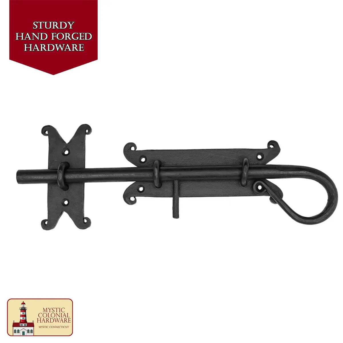 Black Cast Iron Sliding Bolt Latch – Heavy Duty Rustic Flush Surface Bolt for Gates, Barn Doors, Sheds & Cabinets – Primitive Black Iron Door Lock by Mystic Colonial Hardware Black Cast Iron Sliding Bolt Latch – Heavy Duty Rustic Flush Surface Bolt for Gates, Barn Doors, Sheds & Cabinets – Primitive Black Iron Door Lock by Mystic Colonial Hardware - Image 4
