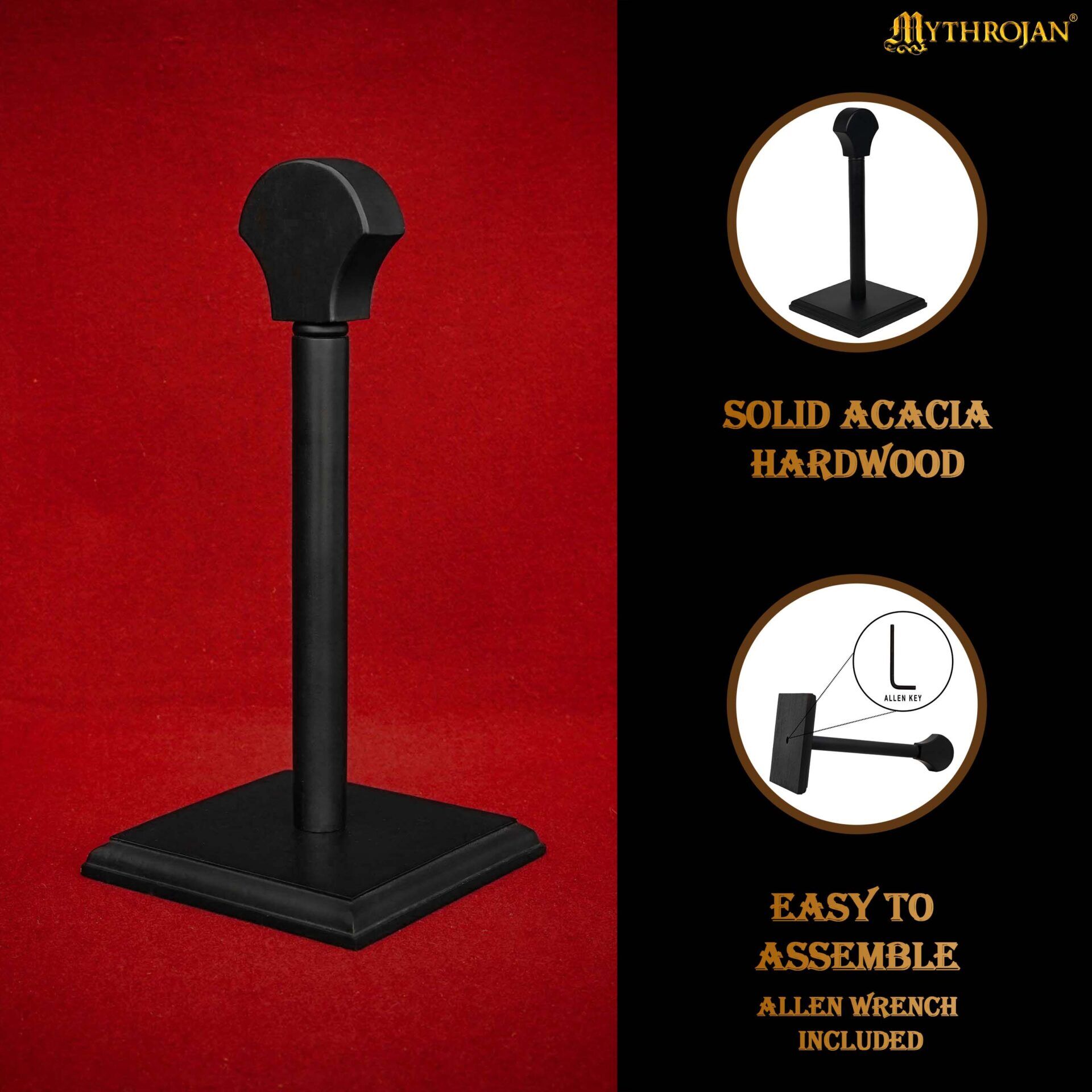 Medieval Wooden Helmet Stand-300107 4 Wooden Helmet Stand