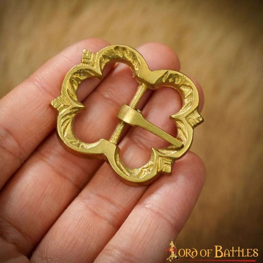 4-159.jpg Medieval Brass Belt Buckle Set of 5 Fully Functional Accessory