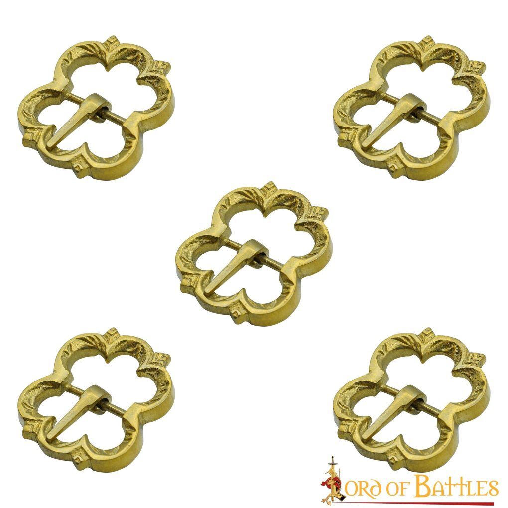 Medieval Brass Belt Buckle Set of 5 Fully Functional Accessory Medieval Brass Belt Buckle Set of 5 Fully Functional Accessory