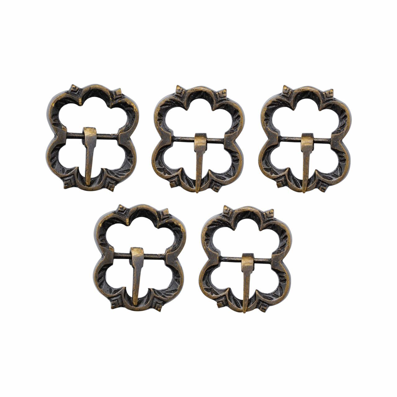 8903A-5pcs_1 Medieval Brass Belt Buckle Set of 5 Fully Functional Accessory
